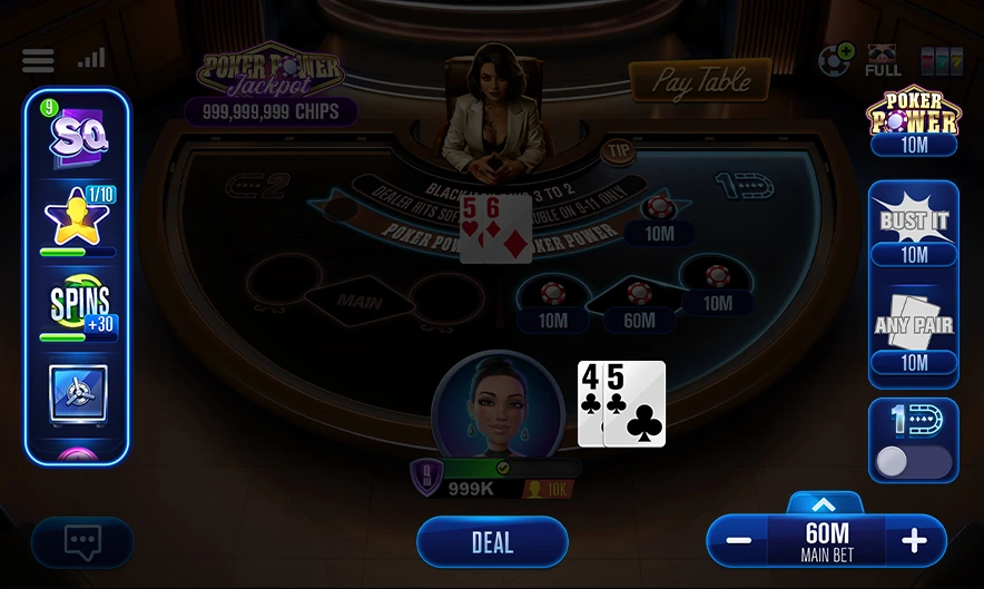  wsop blackjack table interface