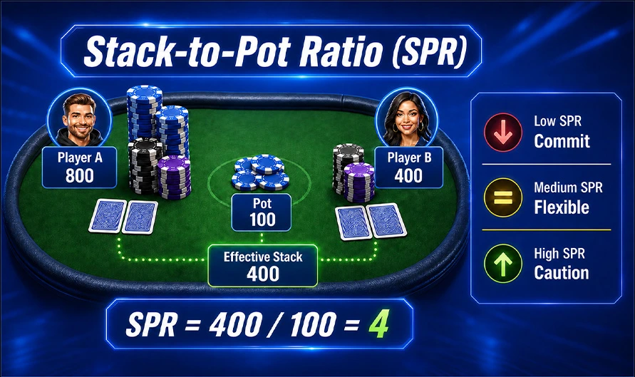 Diagram showing a stack-to-pot ratio example